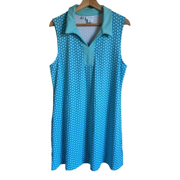 Sigrid Olsen Golf Tennis Athletic Dress Light Blue Polo Sz XL Pickleball - Picture 1 of 6